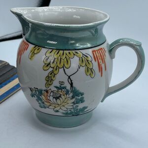 VTG 1930’s Japanese Lusterware hand painted floral pitcher.